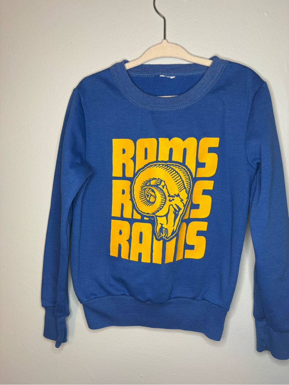 Vintage Blue Rams Graphic Crewneck Sweater